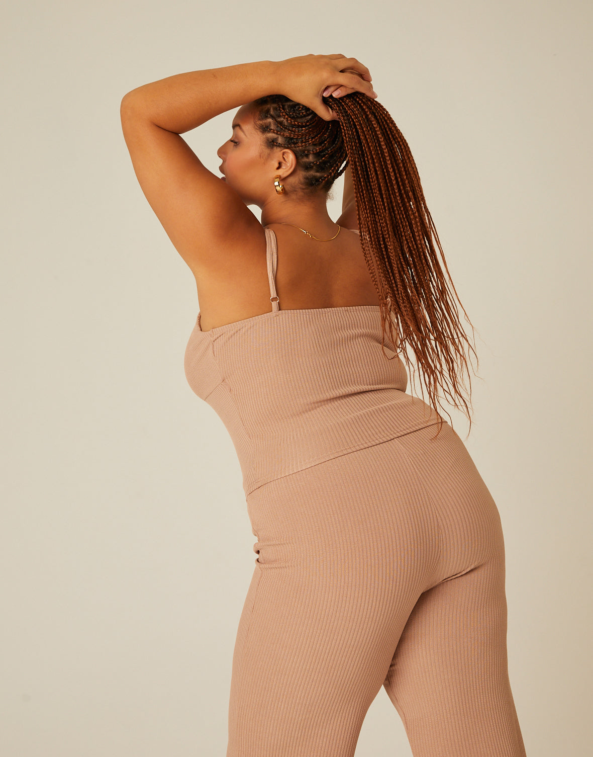 Plus Size Ribbed Knit Matching Set