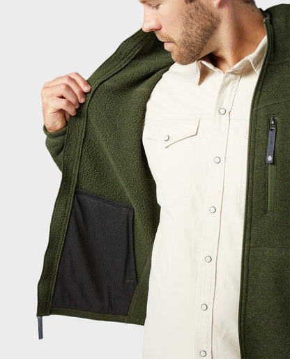 AllTrails ¡Á Stio Men's Wilcox Fleece Full Zip - Pine Forest Heather