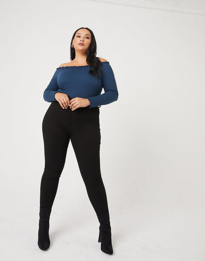 Plus Size Bodycon Smocked Top