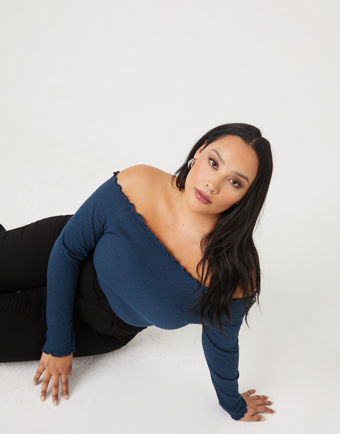 Plus Size Bodycon Smocked Top