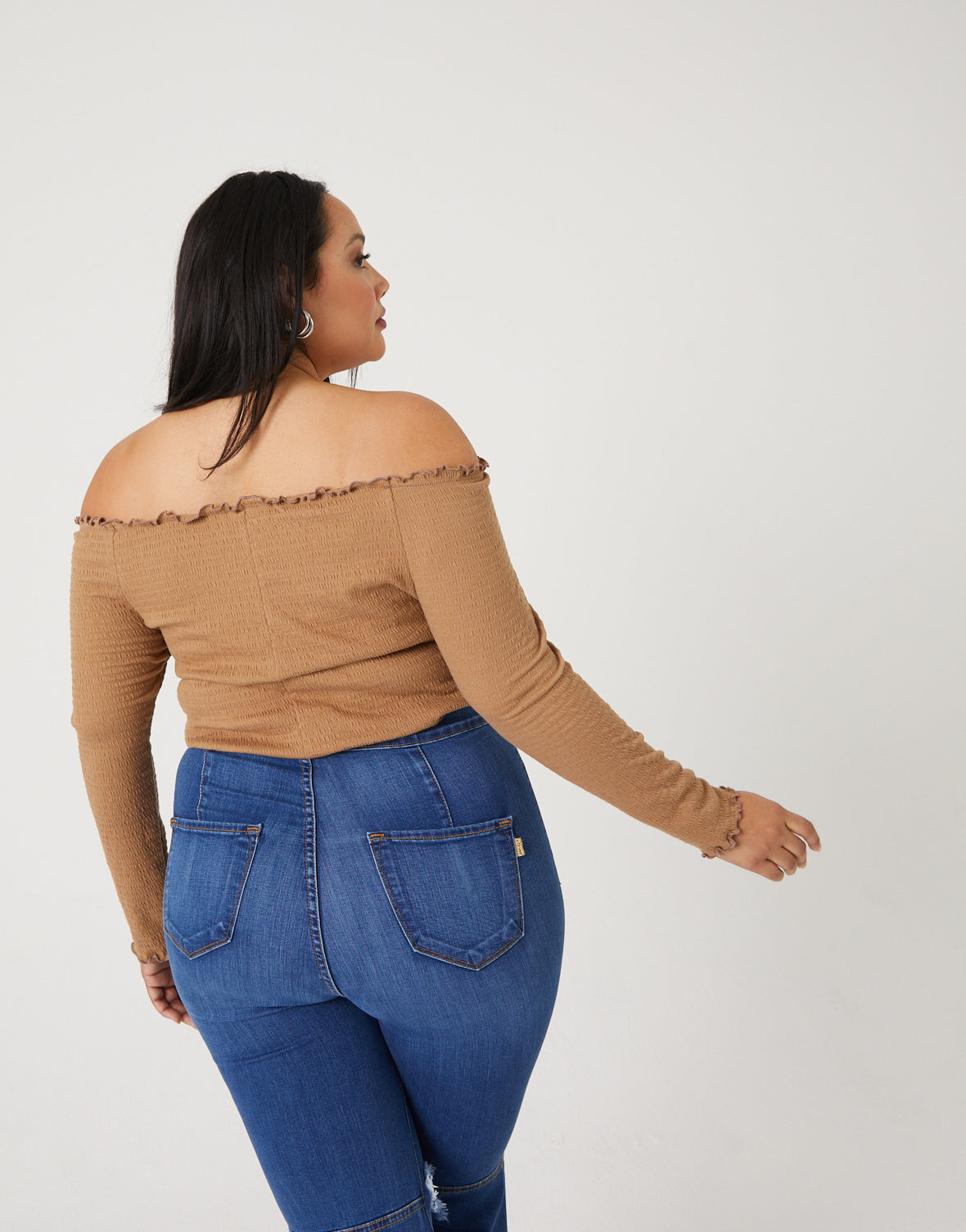 Plus Size Bodycon Smocked Top