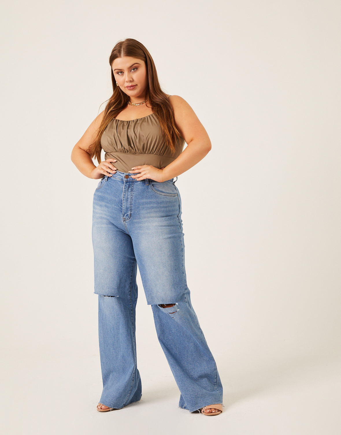 Plus Size Gathered Bust Tank