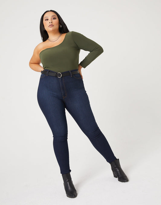 Plus Size High Waisted Skinny Jeans