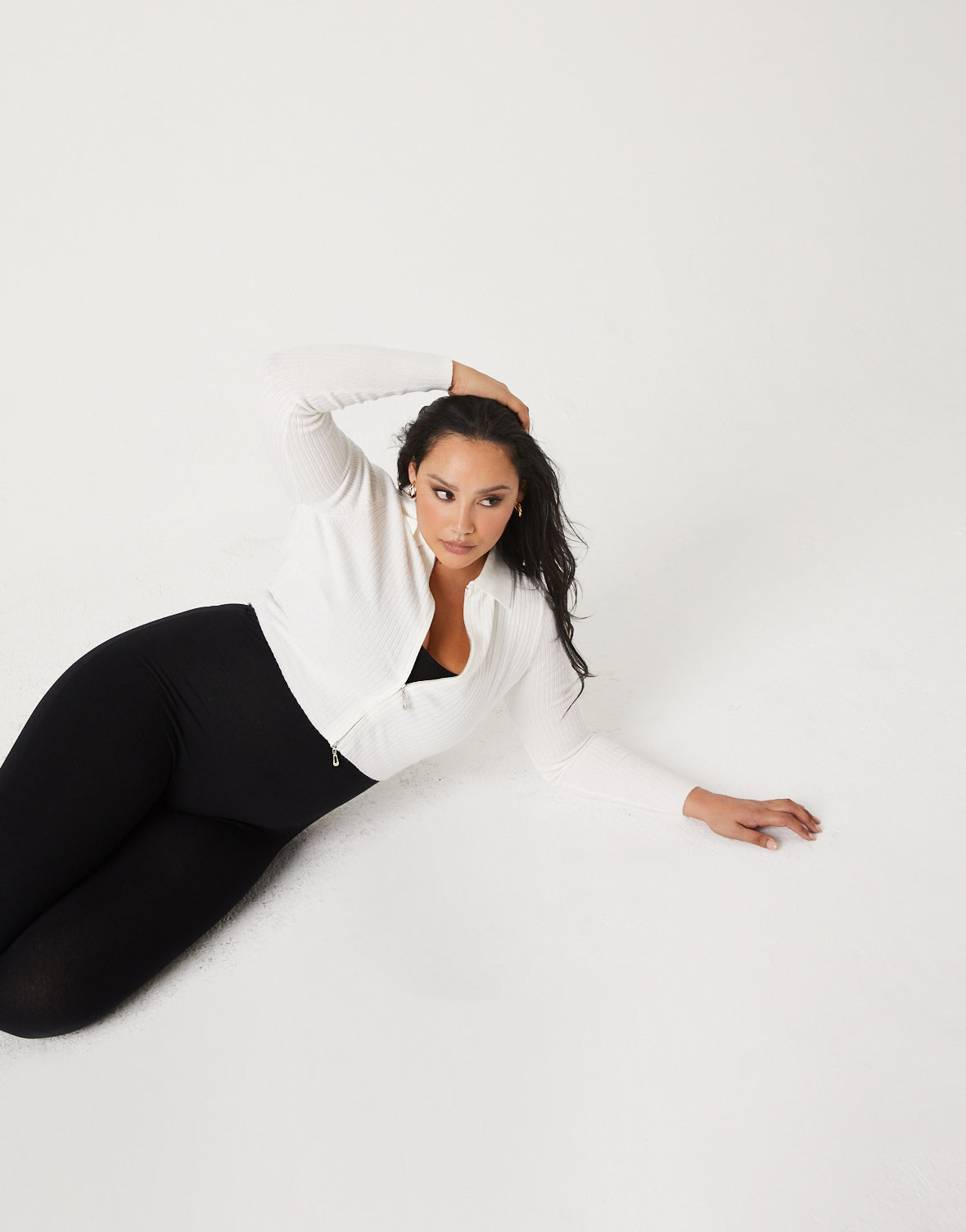 Plus Size Zip Up Crop Top