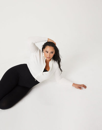 Plus Size Zip Up Crop Top