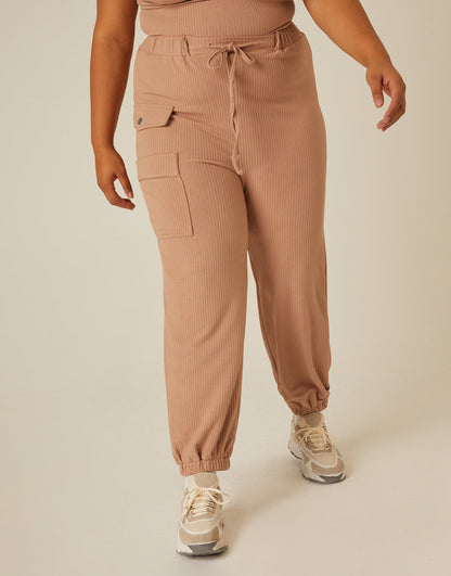 Plus Size Ribbed Knit Matching Set