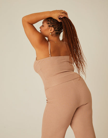 Plus Size Ribbed Knit Matching Set