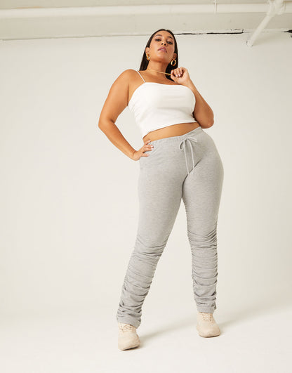 Plus Size Ruched Joggers