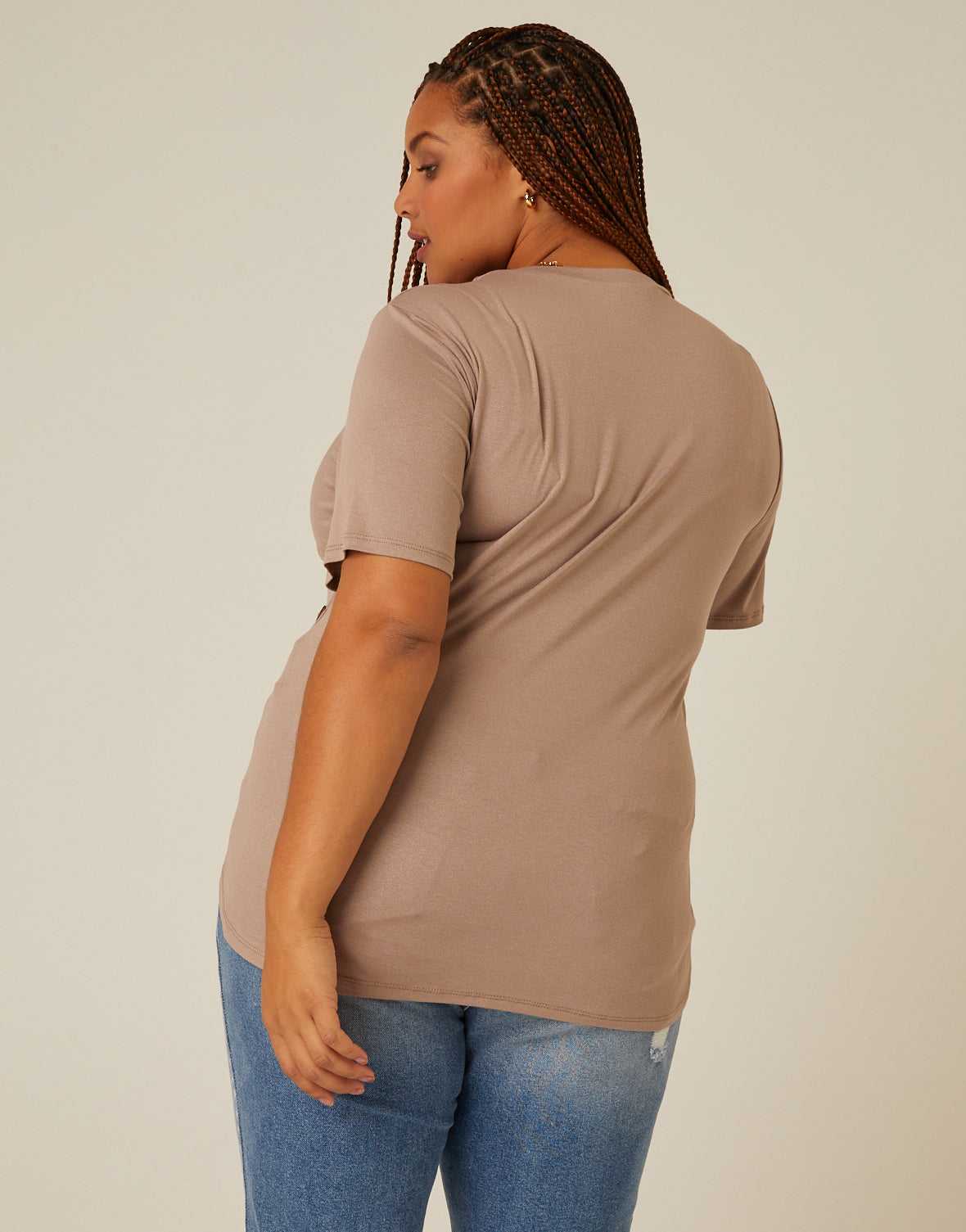 Plus Size Side Button Tee