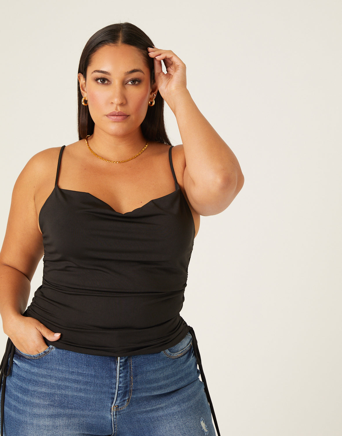 Plus Size Side Ruched Tank