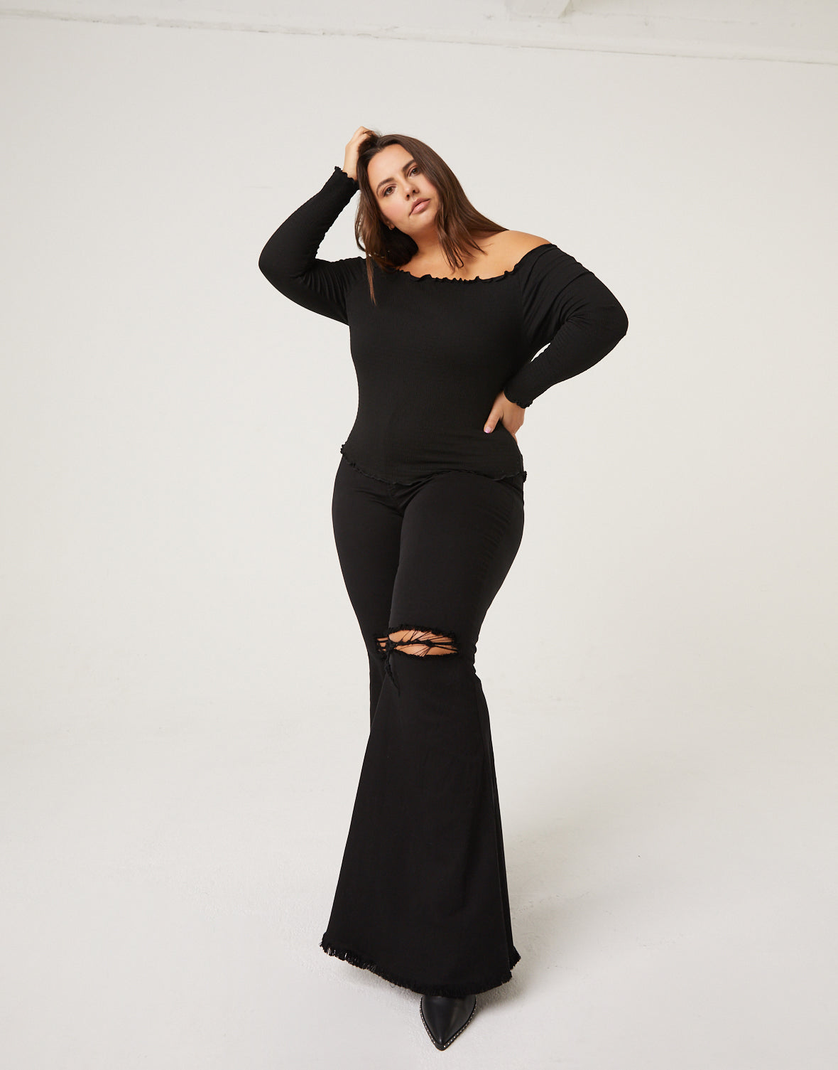 Plus Size Bodycon Smocked Top