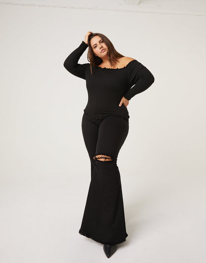Plus Size Bodycon Smocked Top