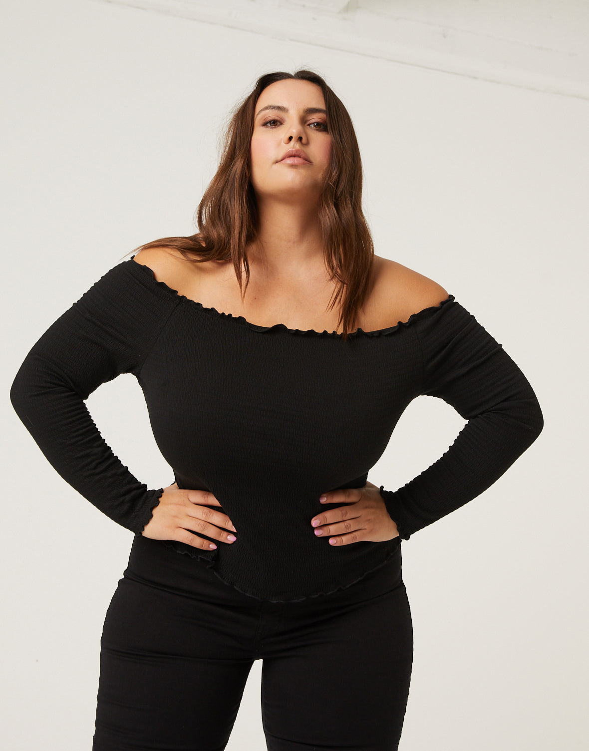 Plus Size Bodycon Smocked Top